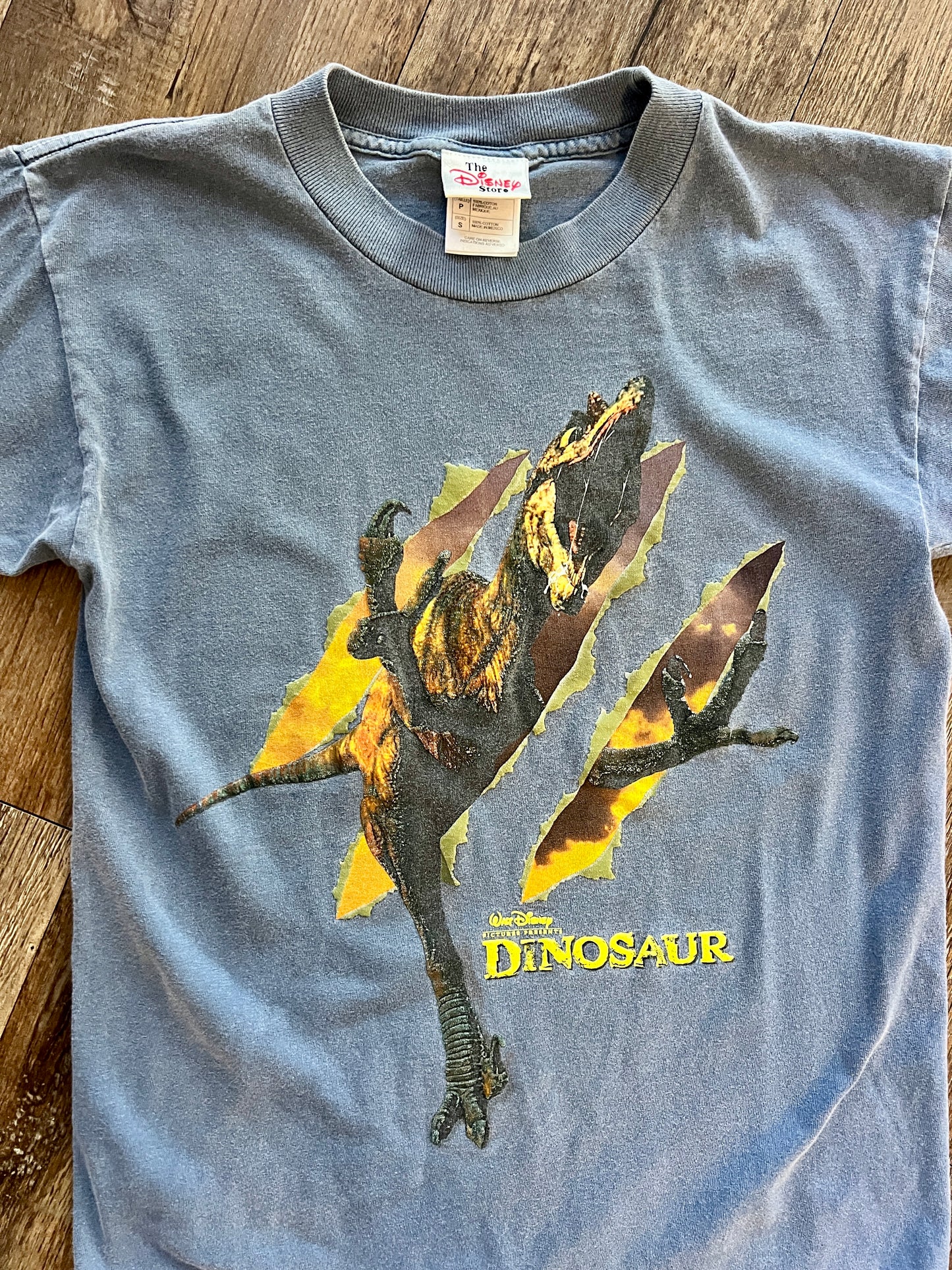 886 -Blue Dinosaur Slash Shirt - S