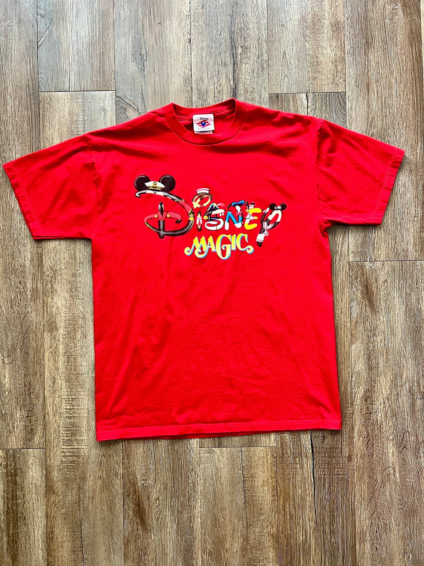 339 -Red Disney Magic Character Letter Shirt - L