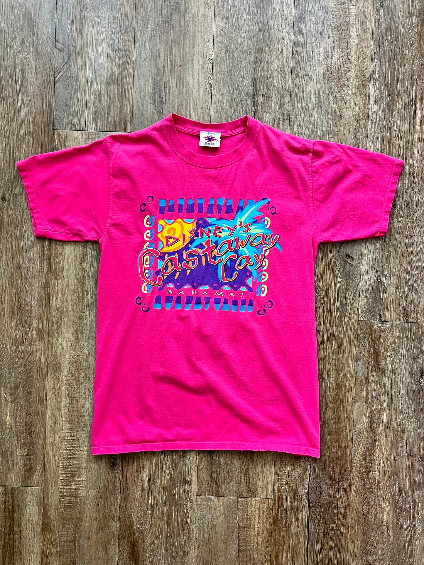 341 -Pink Castaway Cay Bahamas Shirt - M