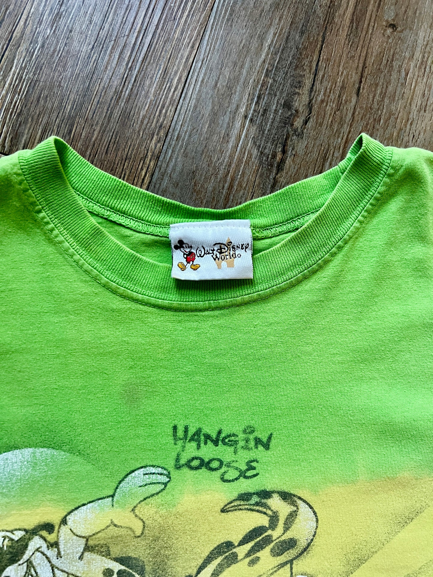 516 -Red, Yellow, & Green Typhoon Lagoon Surf’s Up Spray Paint Shirt - M