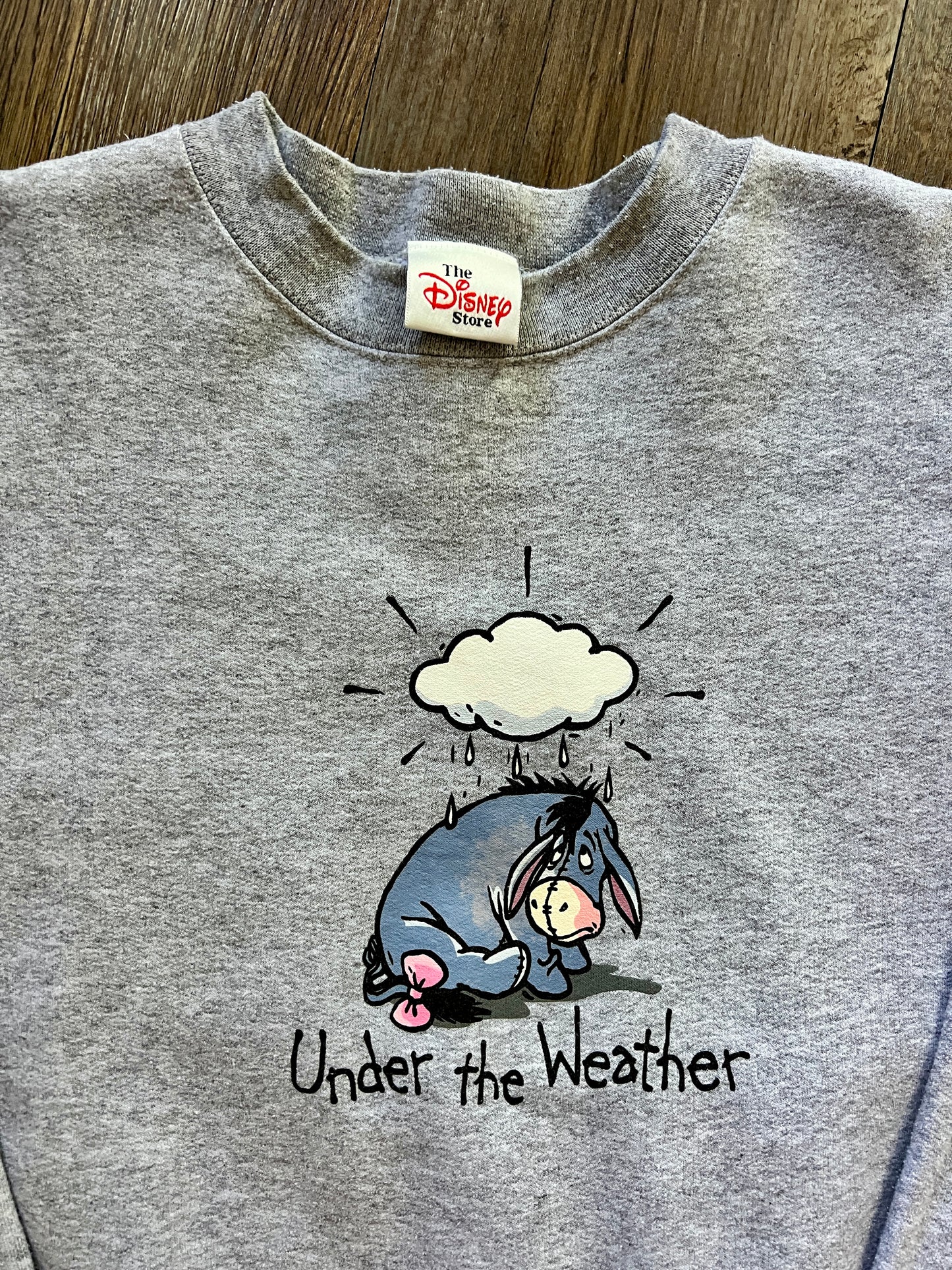 561 -Heather Grey Eeyore Under The Weather Raincloud Crewneck - XL