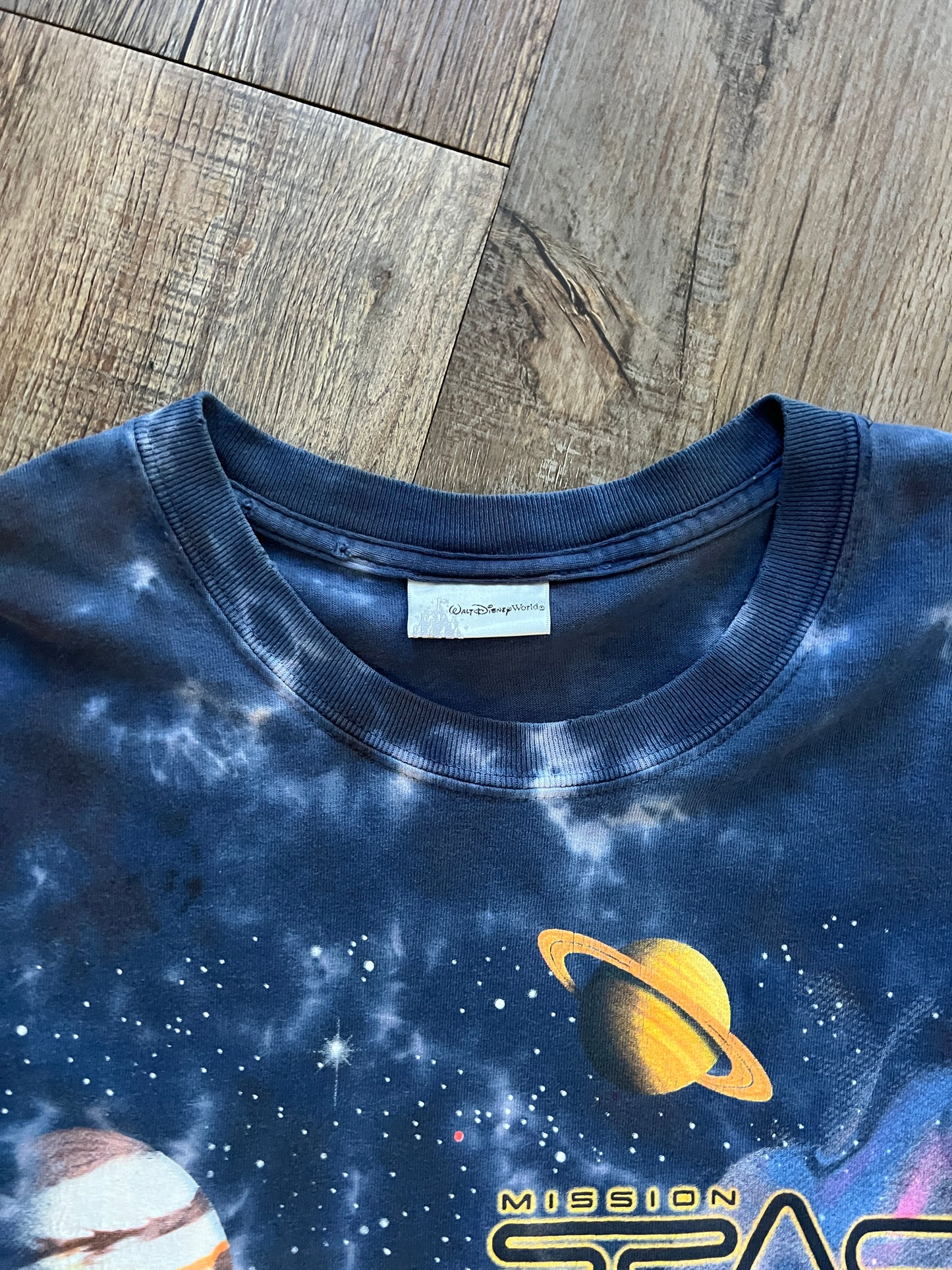 677 -Blue & Orange Mission Space Rocket Tee - L