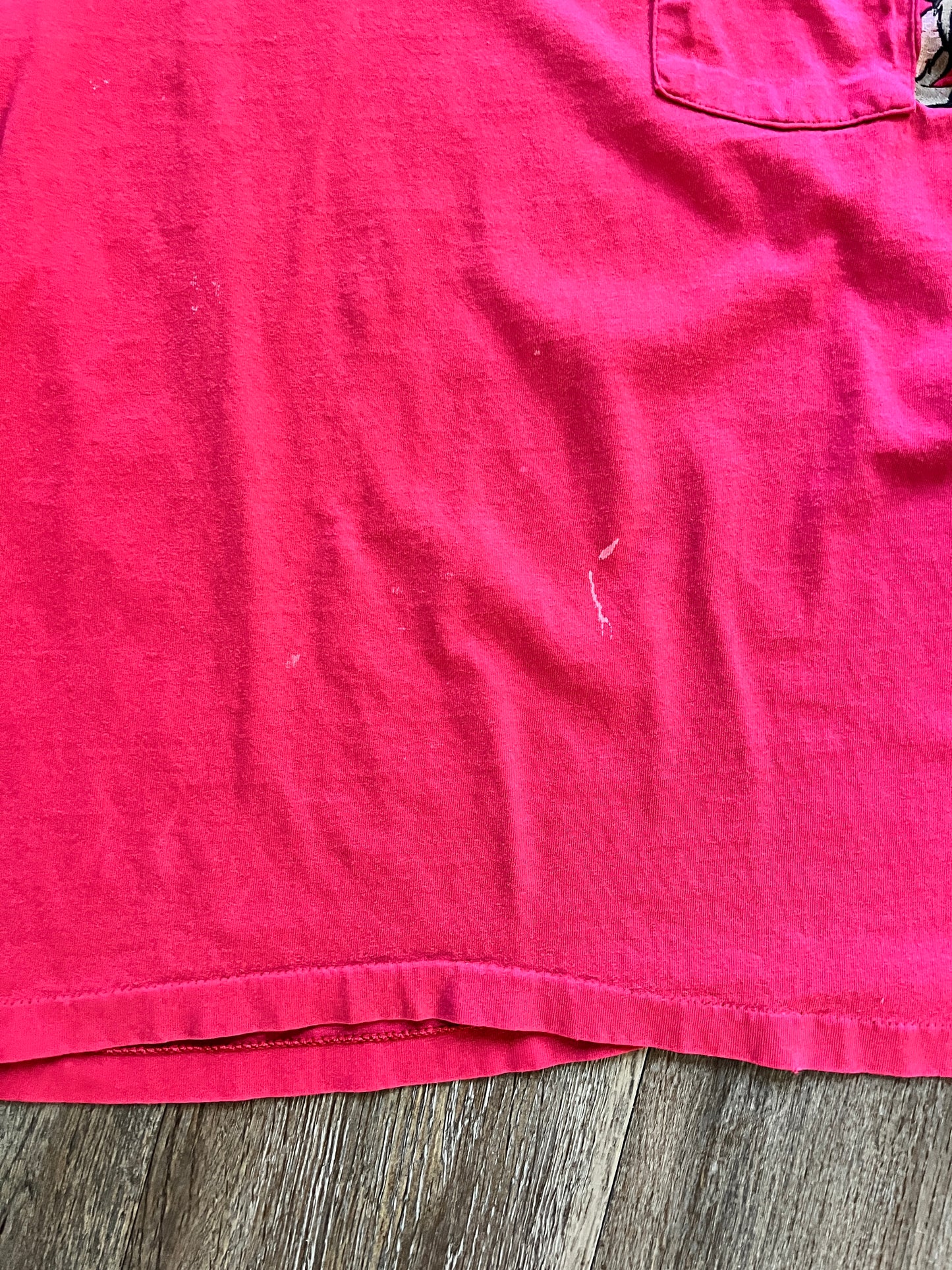 728 -Red Embroidered Lion King Hyenas Pocket Tee - XL