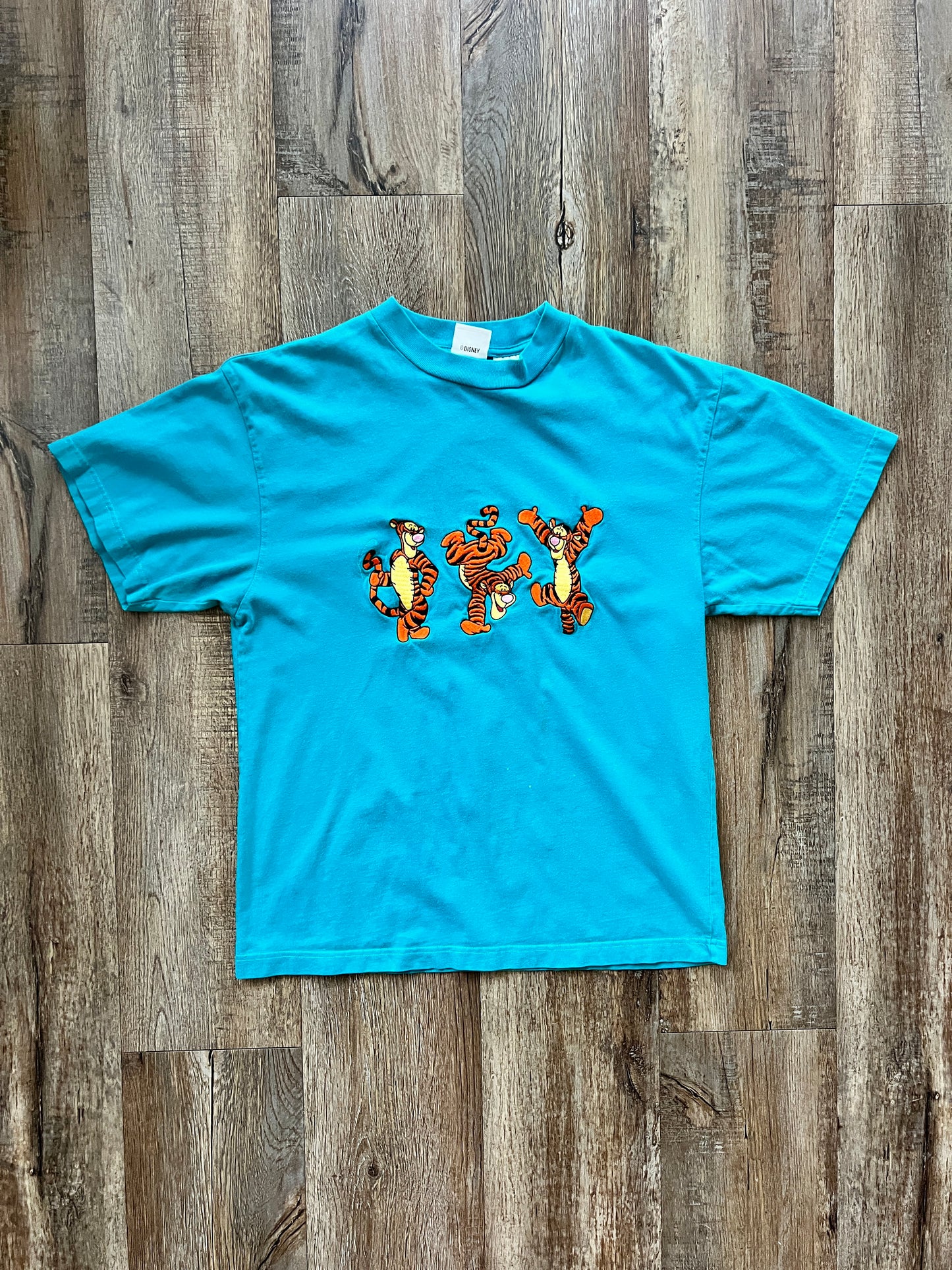 205 -Teal Tigger Embroidered Cartwheel Tee - M