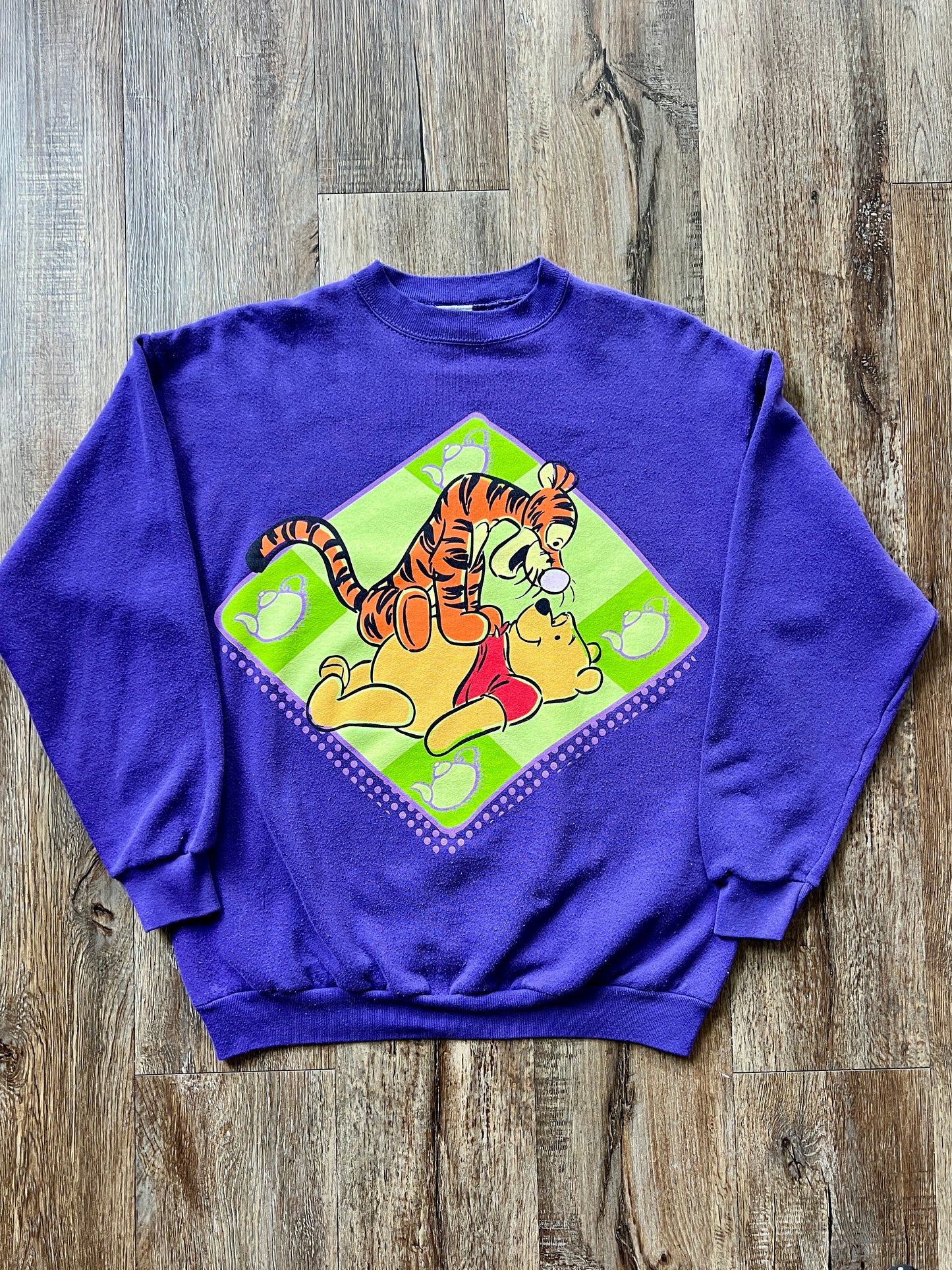 221 -Purple WTP & Tigger Green Teapot Crewneck - L