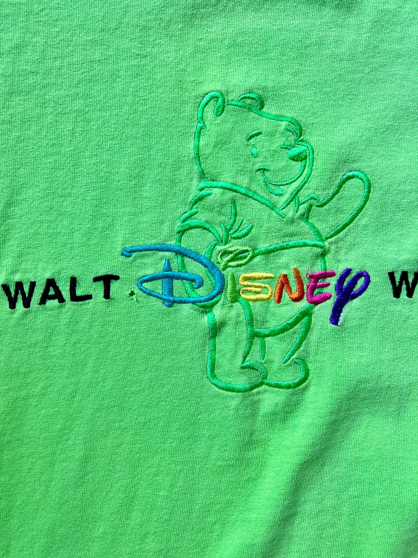 199 - Lime Green WTP Rainbow WDW Logo Tee - L