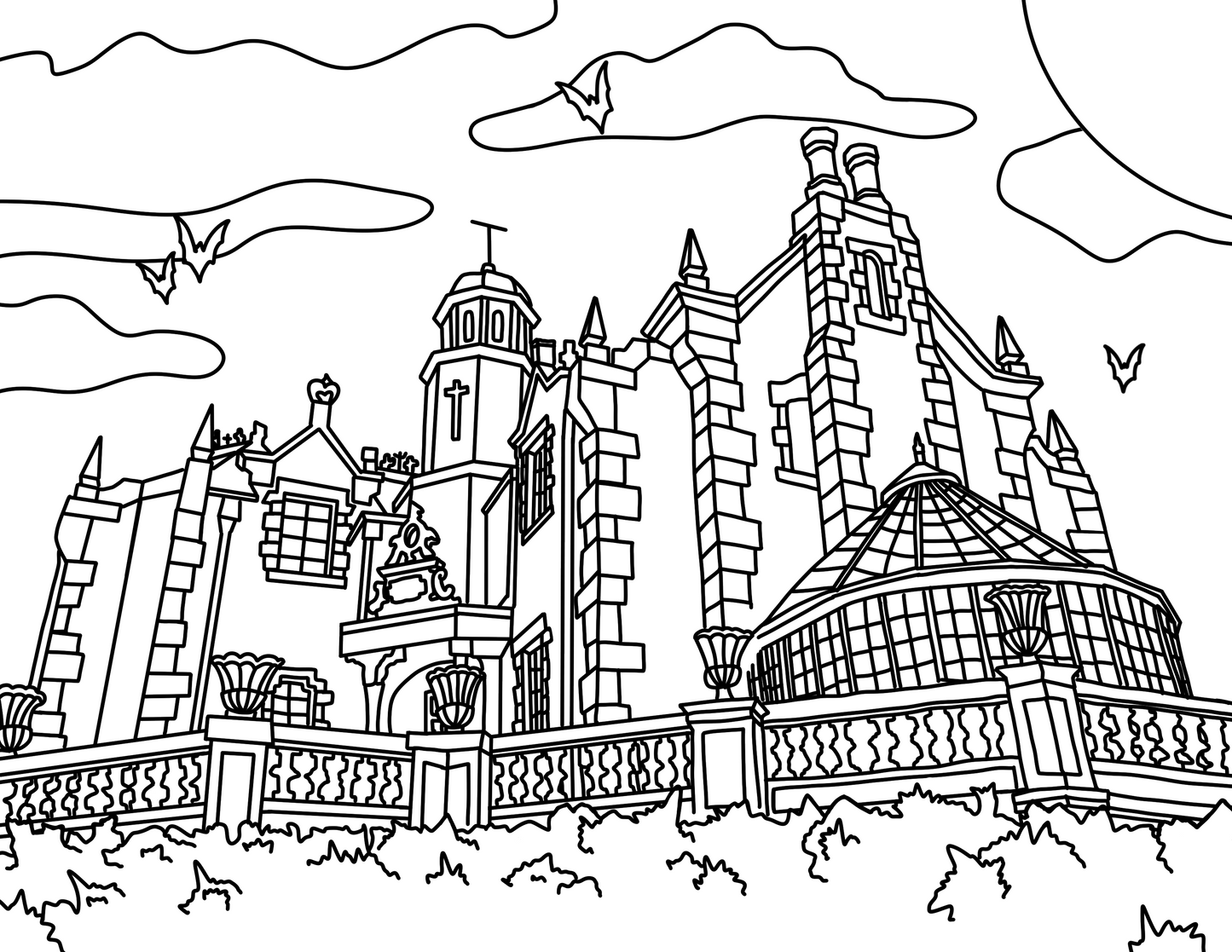 Haunted Mansion Coloring Page