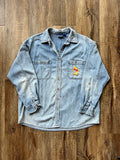 218 -Denim WTP Running Honey Bee Button Up - L
