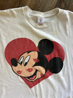 1265 -White Heart Kisses Mickey Shirt - XL