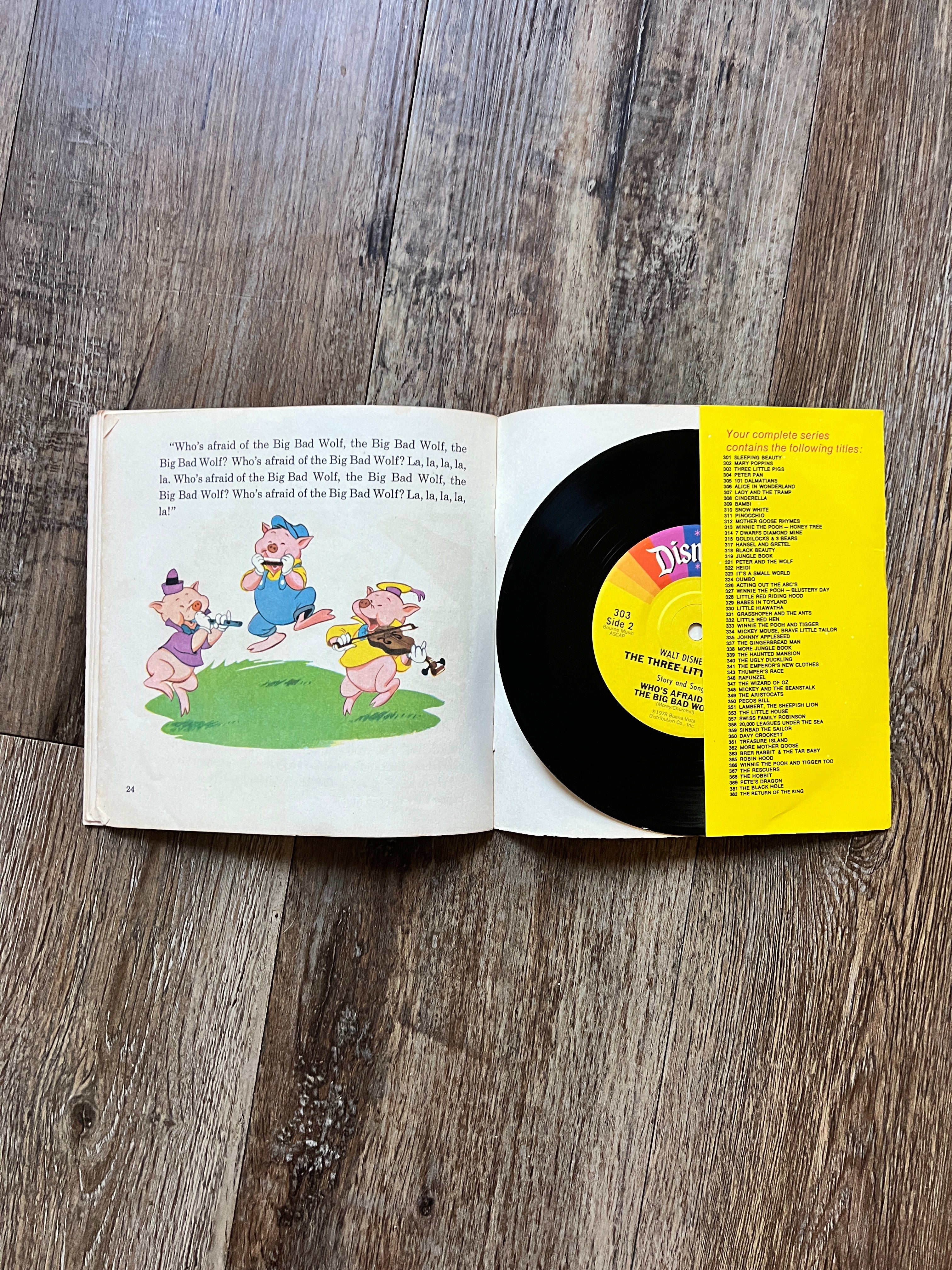 760 -The Three Little Pigs Vinyl Record 45