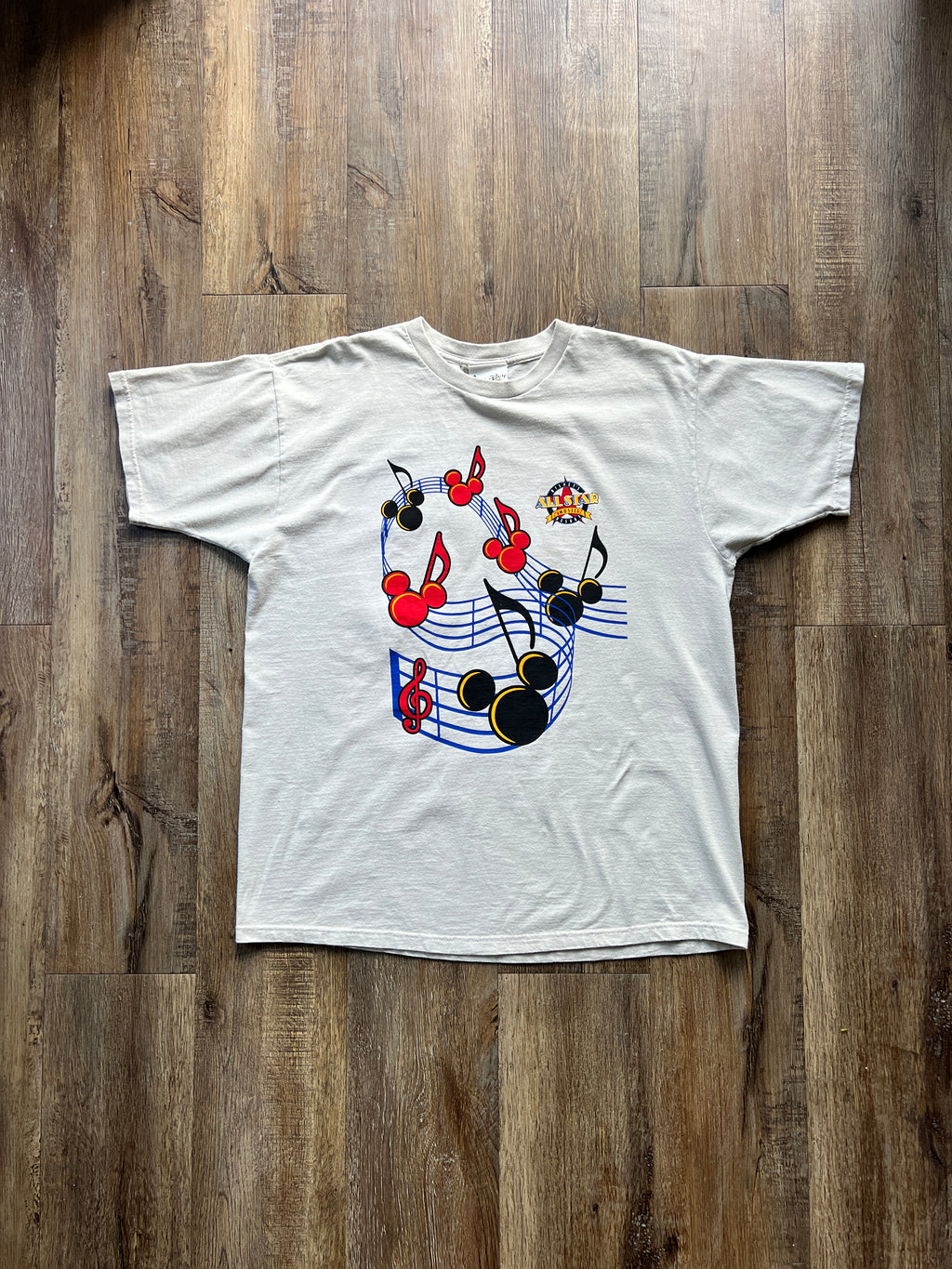 15 -Tan WDW Parks All-Star Music Resort Music Note Tee SZ XL