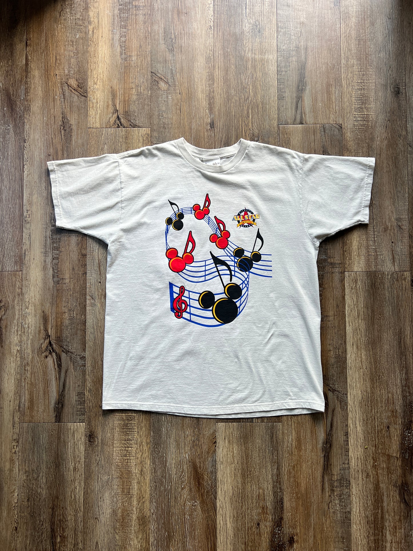 15 -Tan WDW Parks All-Star Music Resort Music Note Tee SZ XL