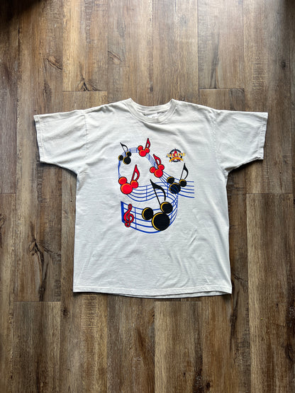 15 -Tan WDW Parks All-Star Music Resort Music Note Tee SZ XL