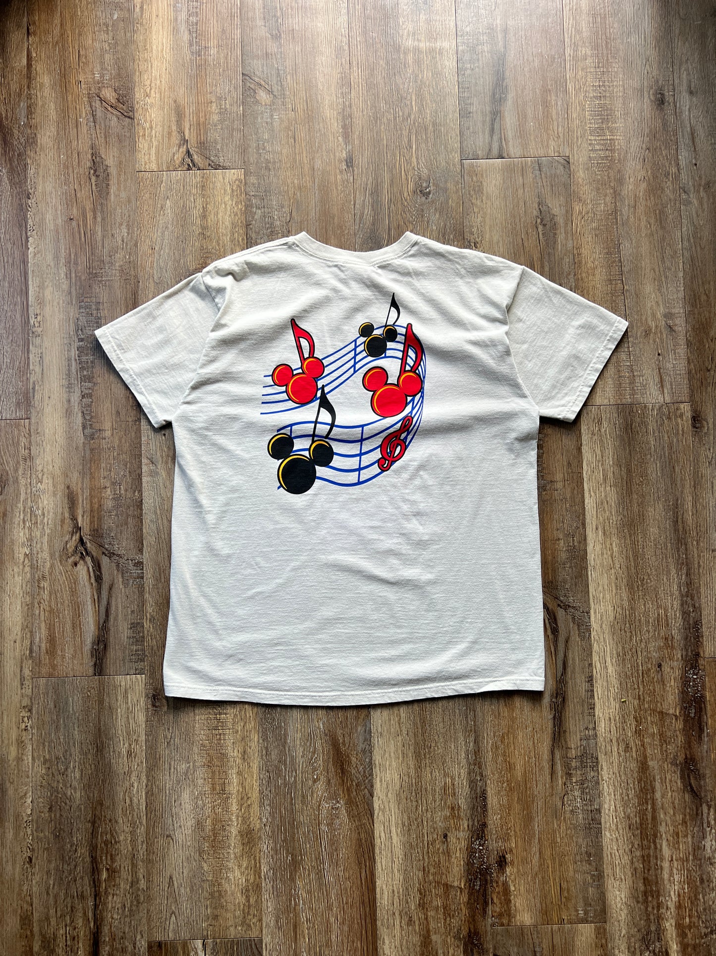 15 -Tan WDW Parks All-Star Music Resort Music Note Tee SZ XL