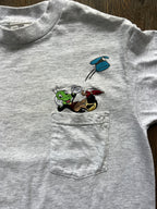 33 - Grey The Disney Store Jiminy Cricket Embroidered Pocket Tee SZ S