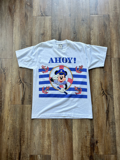 22 -White The Mickey Collection Ahoy! Mickey Shirt SZ L