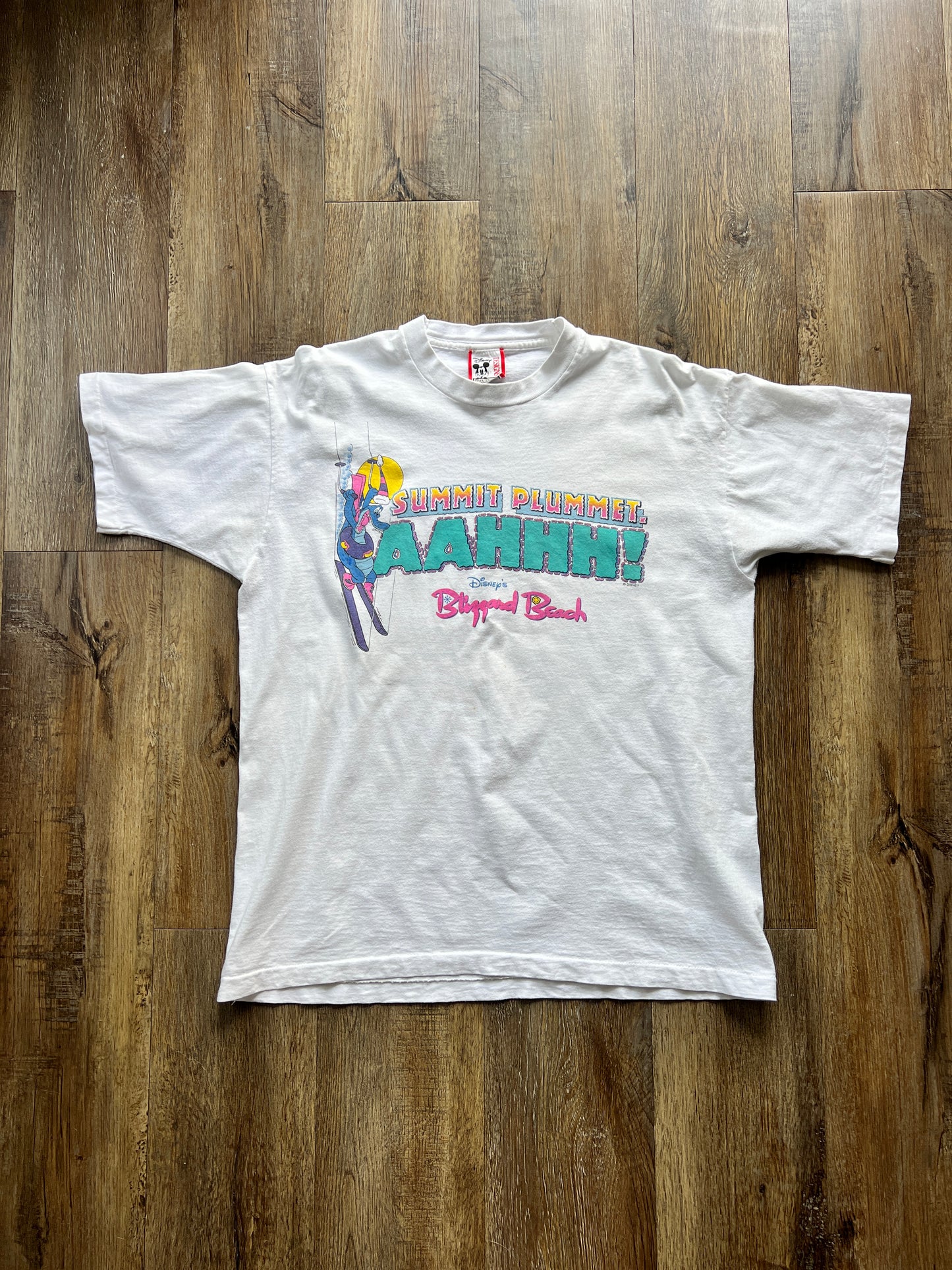38 -White Mickey Designs Blizzard Beach Summit Plummit AAHHH! Shirt SZ XL