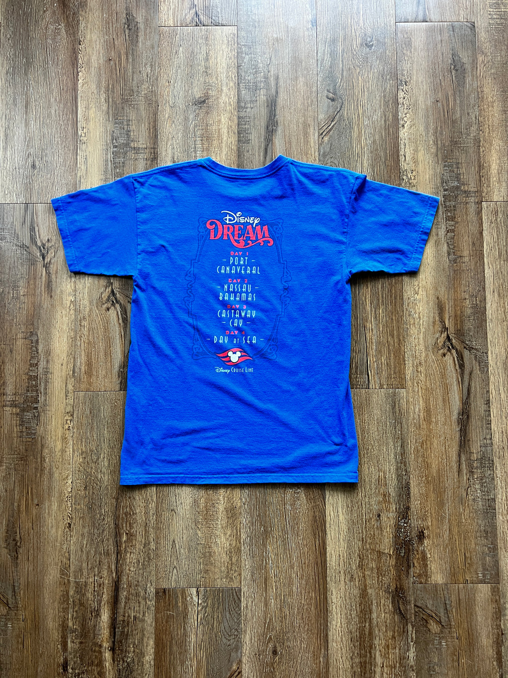 40 - Blue Disney Cruise Line Disney Dream Itinerary Shirt SZ M