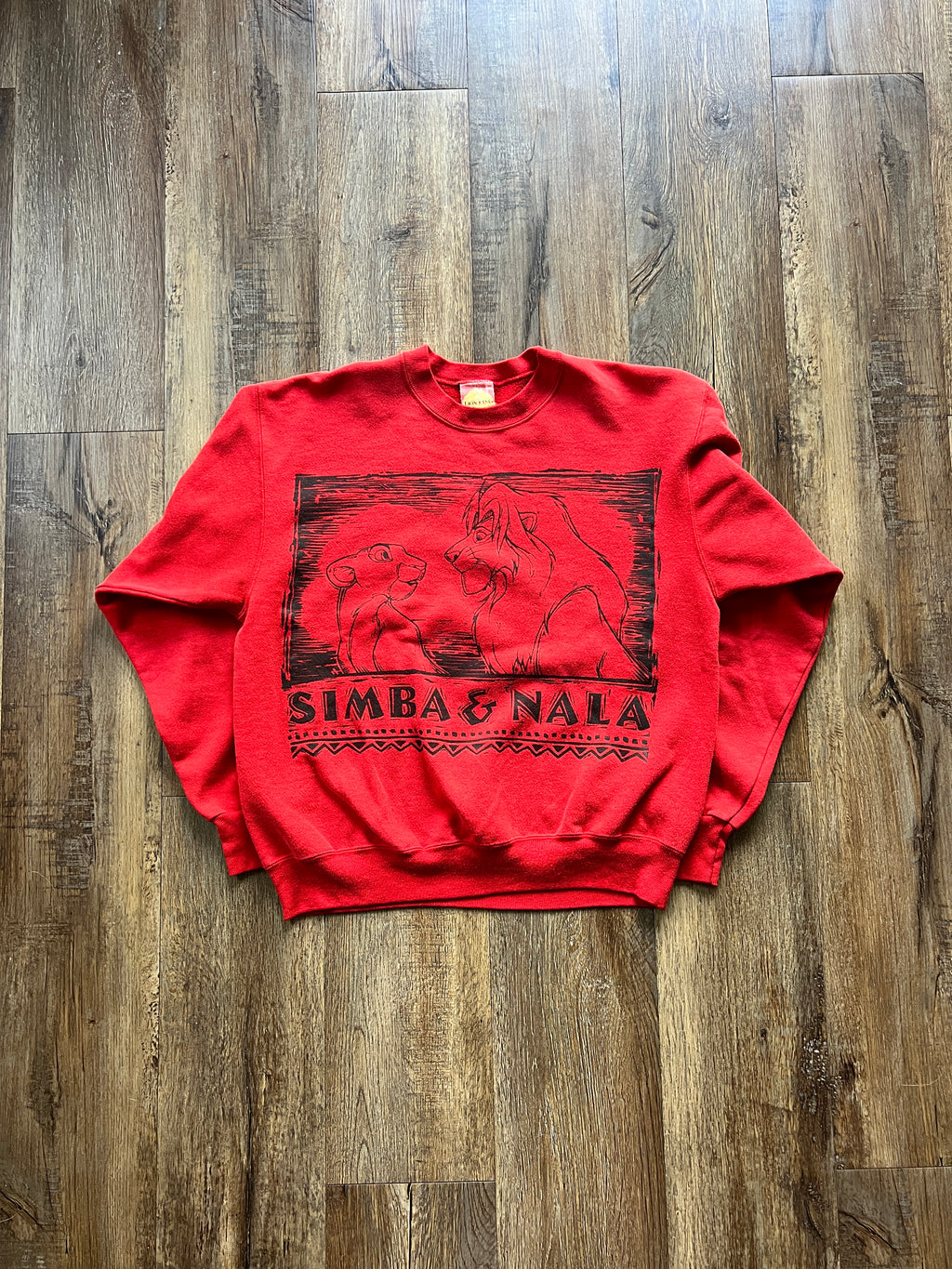 12 - Red The Lion King Simba & Nala Crewneck ONE SIZE