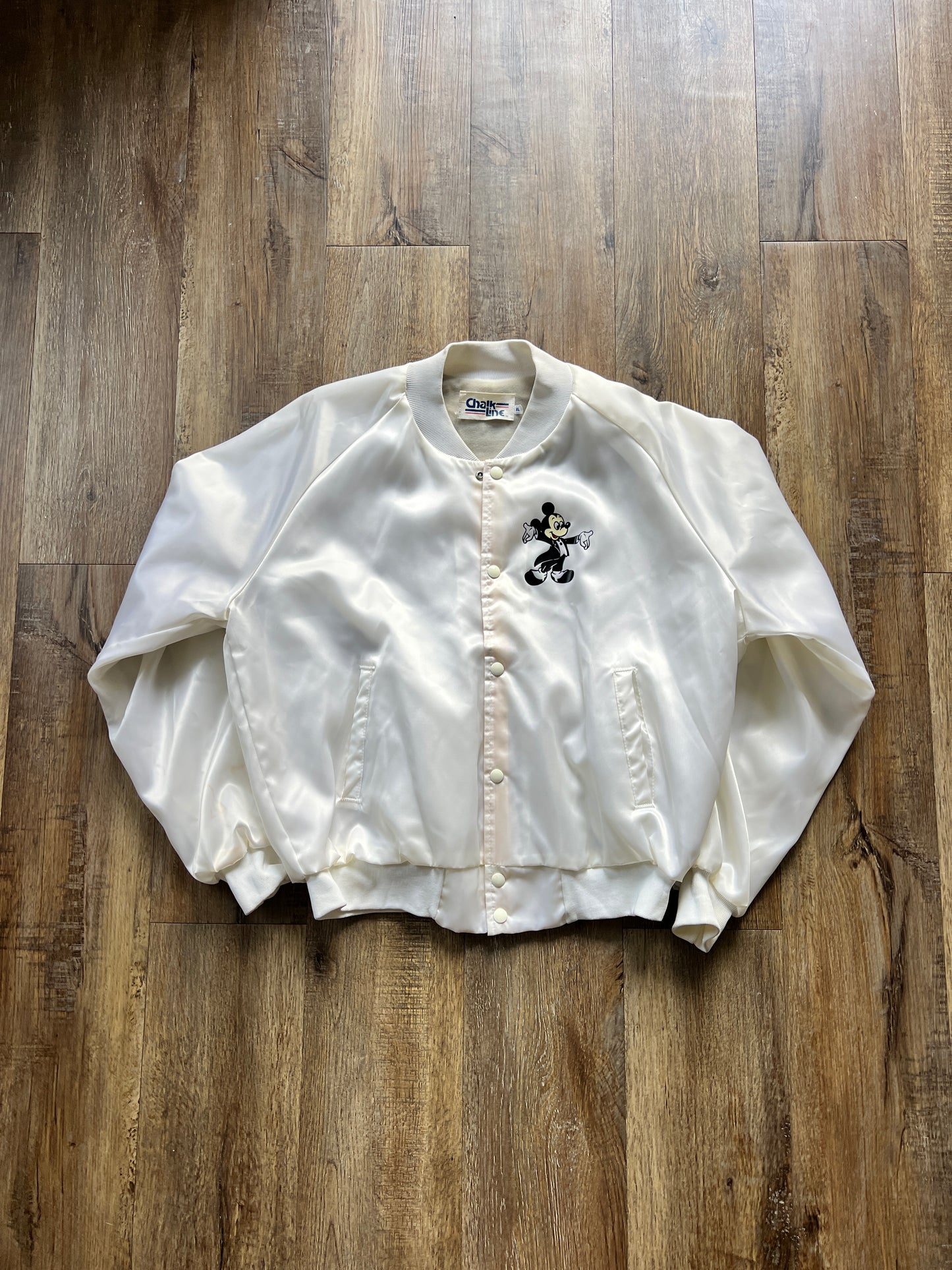 14 -White Chalk Line Satin Sixty Years Bomber SZ XL