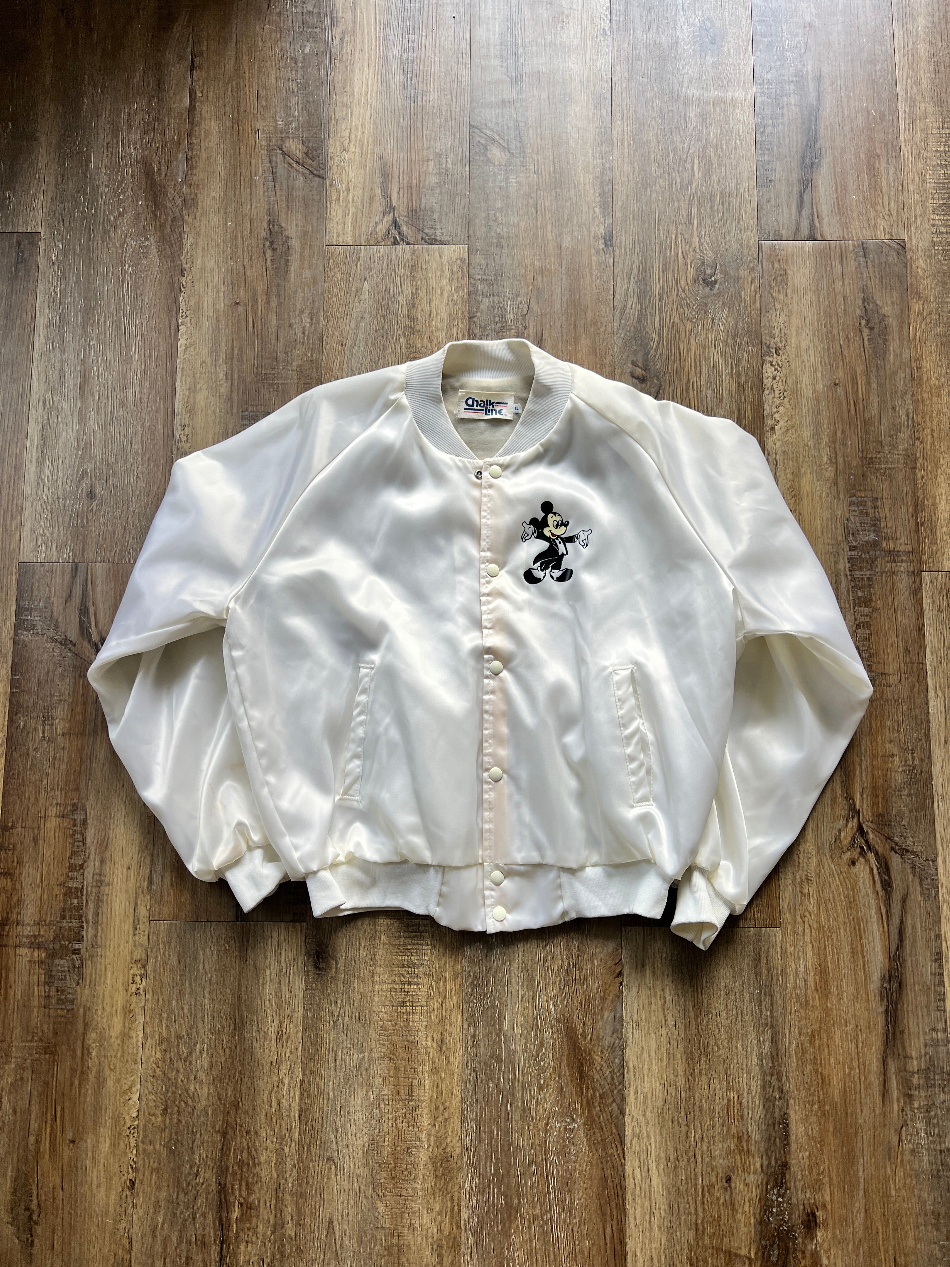 14 -White Chalk Line Satin Sixty Years Bomber SZ XL