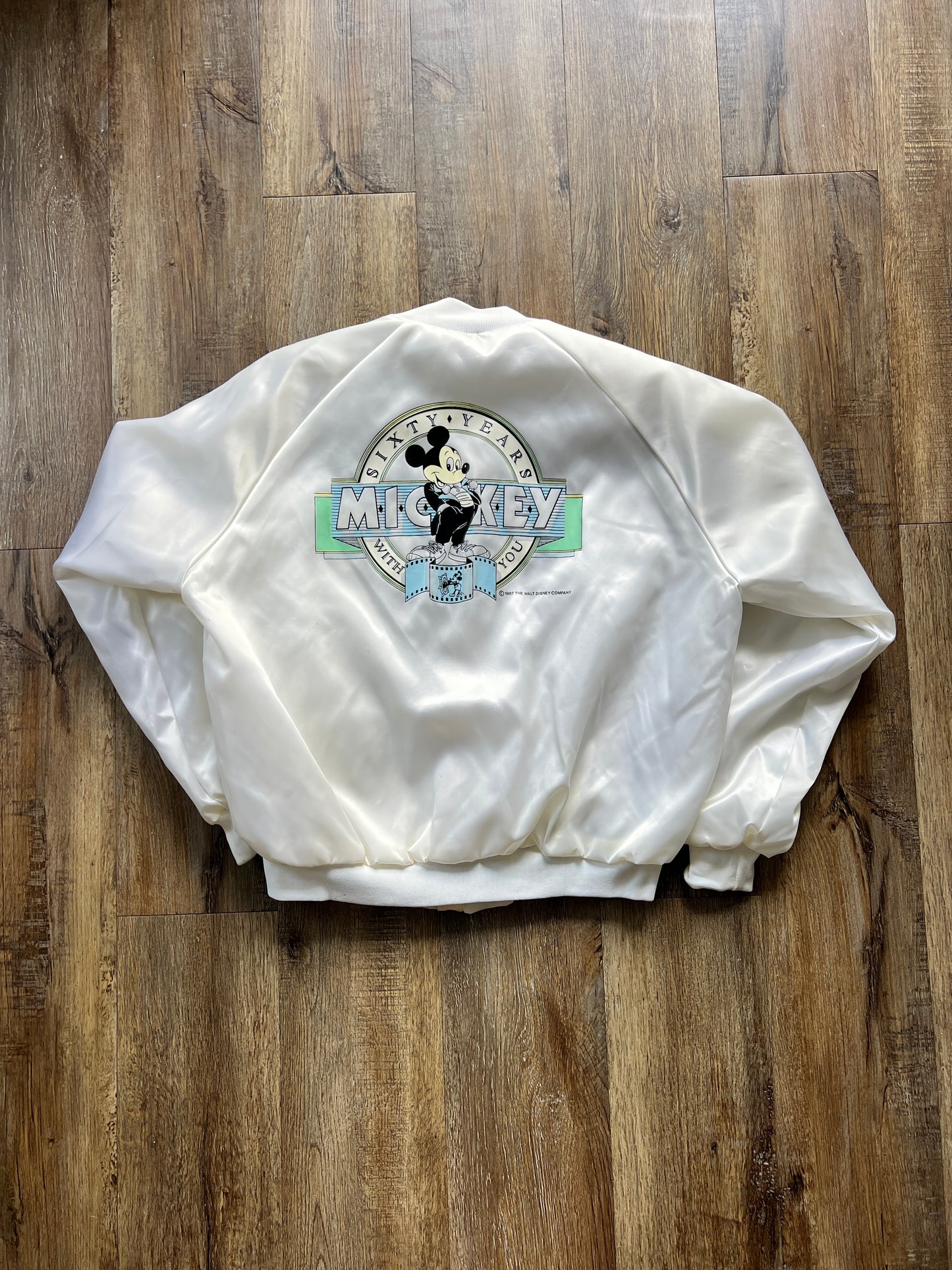 14 -White Chalk Line Satin Sixty Years Bomber SZ XL