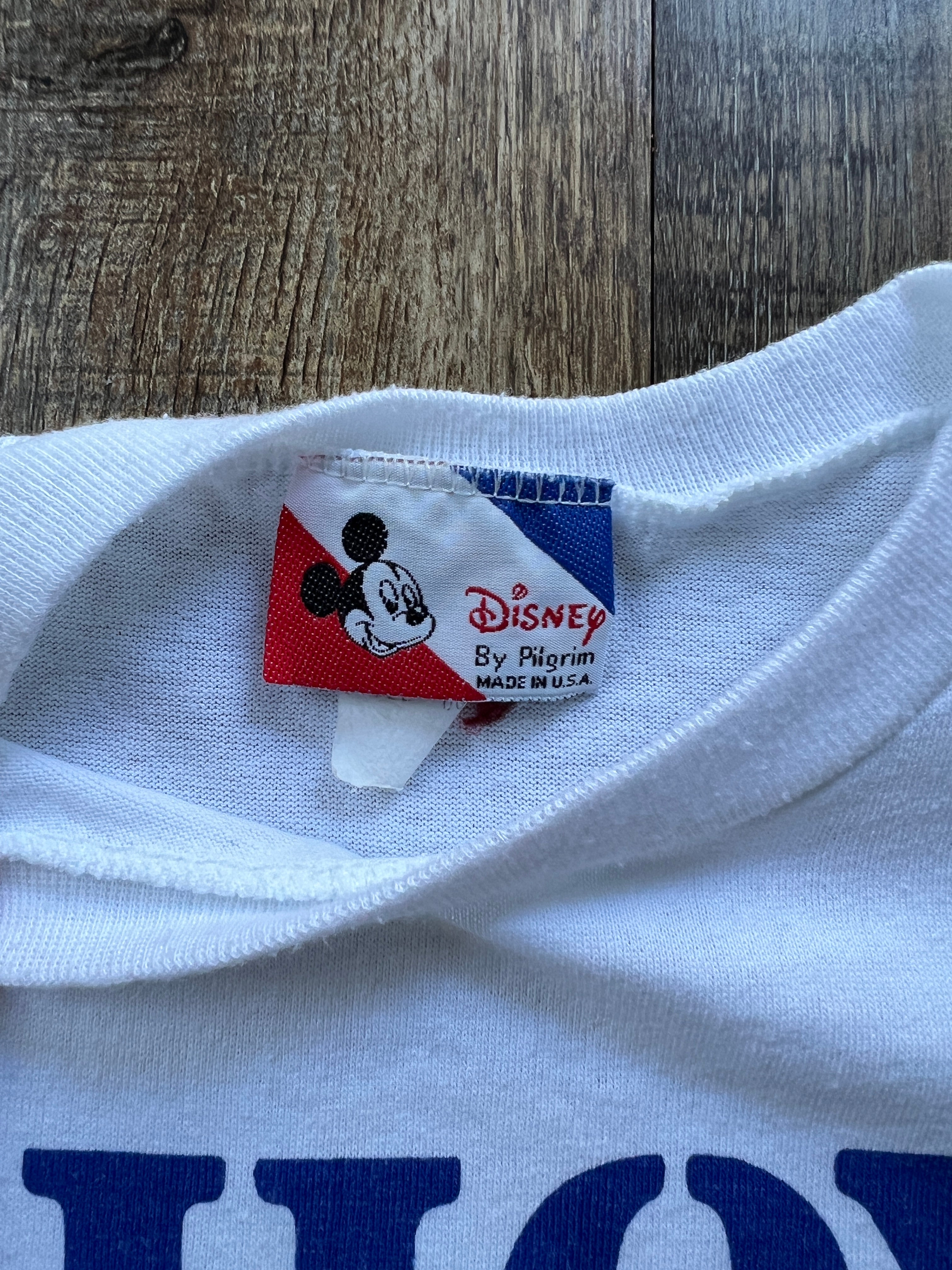 9 - KIDS White Disney by Pilgrim Ahoy! Mickey White Striped Shirt SZ L 14/16