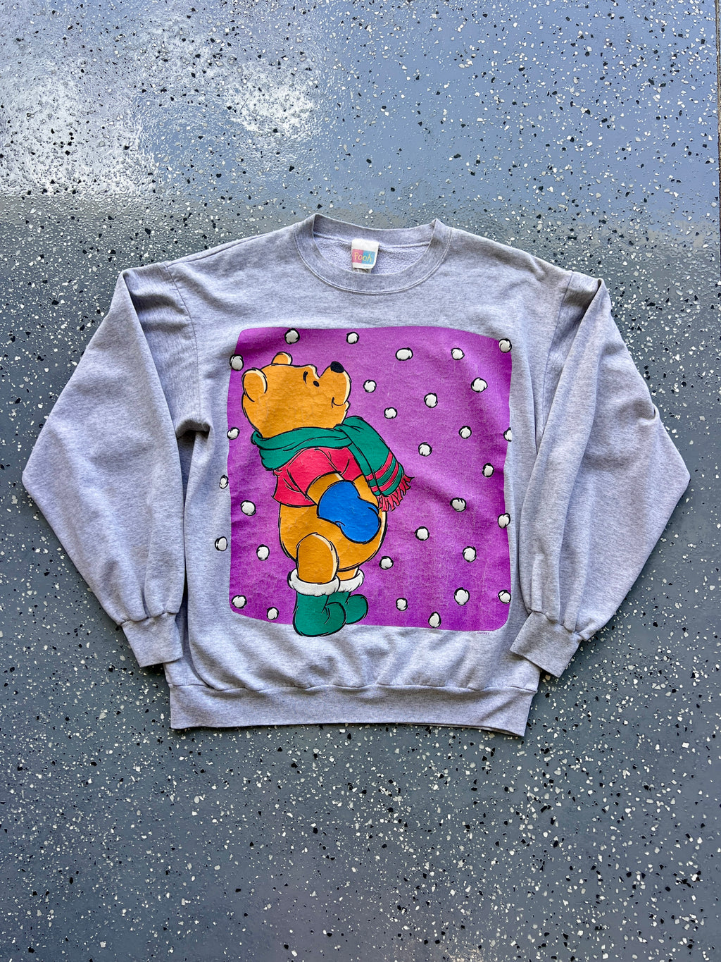 1480 - Grey WTP Snowfall Crewneck - L