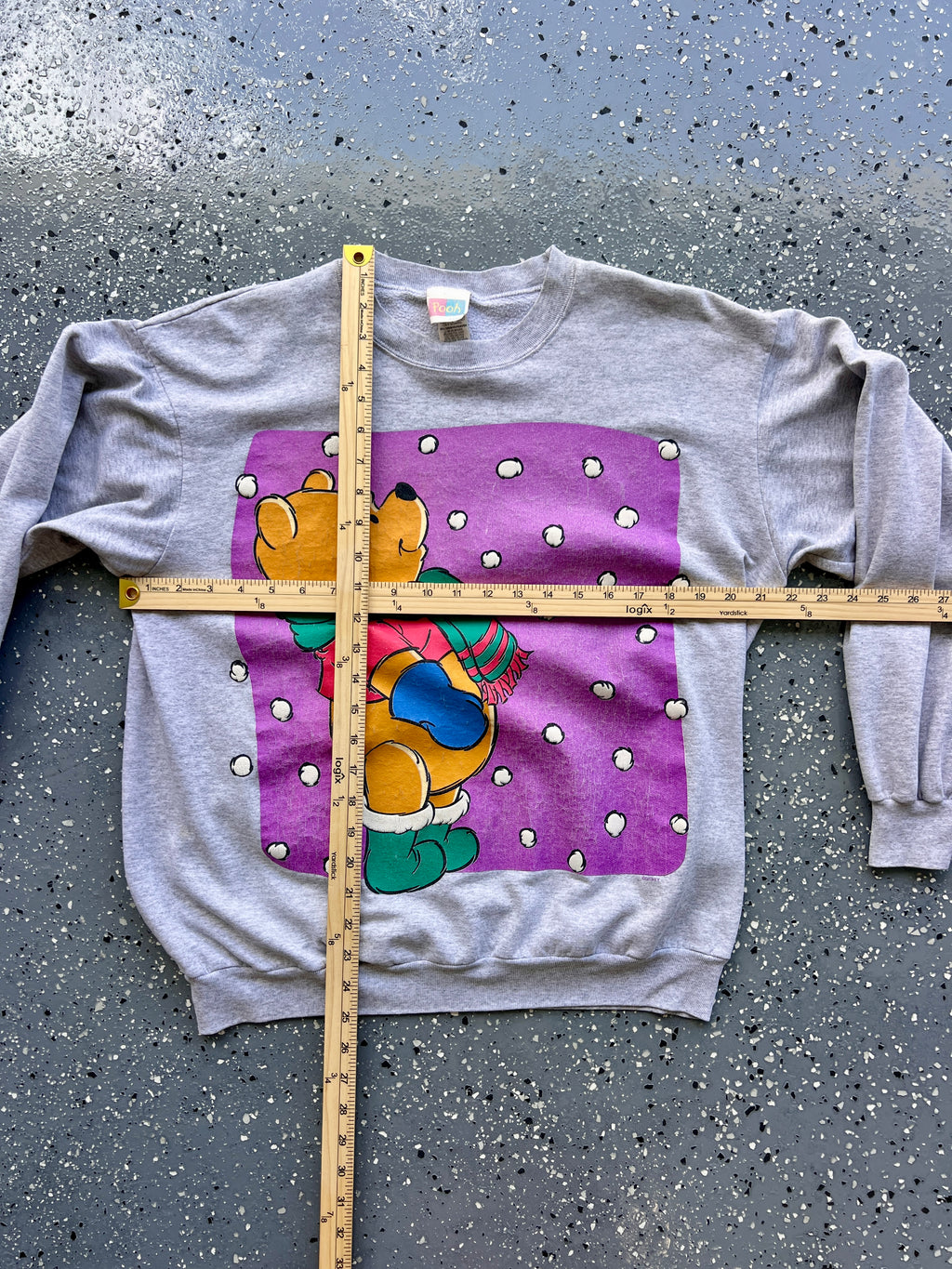1480 - Grey WTP Snowfall Crewneck - L