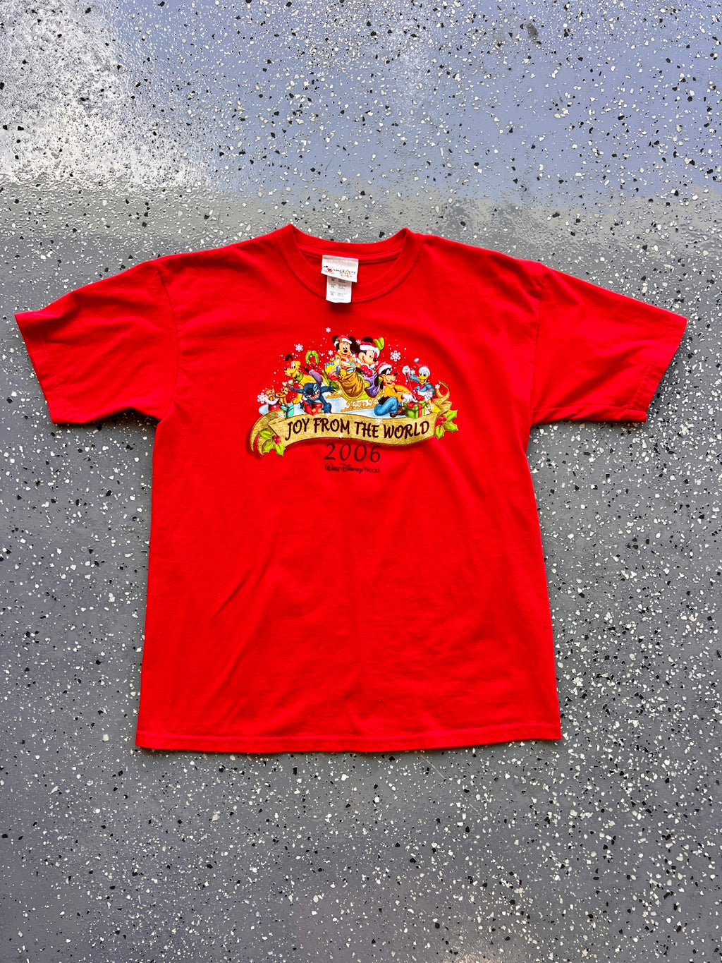 1481 - Red WDW Joy From The World Mickey & Friends Tee - YXL