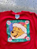 1482 - Red Winnie The Pooh Jingle Bells Crewneck - L