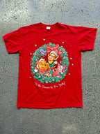1483 - Red Hundred Acre Wood Wreath 'Tis the Season Tee - OSFA