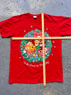 1483 - Red Hundred Acre Wood Wreath 'Tis the Season Tee - OSFA