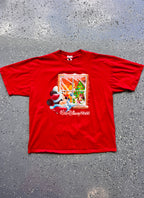 1484 - Red Santa Mickey WDW Logo Window Tee -