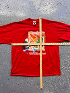 1484 - Red Santa Mickey WDW Logo Window Tee -