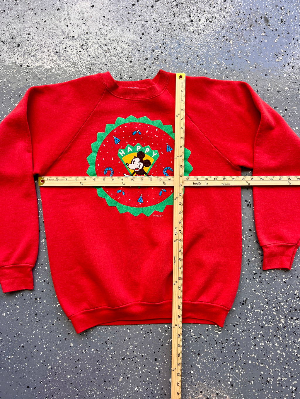 1485 - Red Happy Holidays Mickey Crewneck - XL