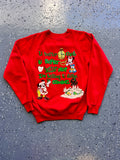 1488 - Red Mickey & Minnie You Better Watch Out Crewneck - M