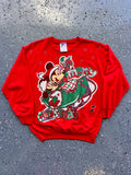 1489 - Red Santa Mickey & Minnie Merry Christmas Sleigh Crewneck - M