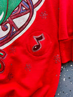 1489 - Red Santa Mickey & Minnie Merry Christmas Sleigh Crewneck - M