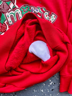 1489 - Red Santa Mickey & Minnie Merry Christmas Sleigh Crewneck - M