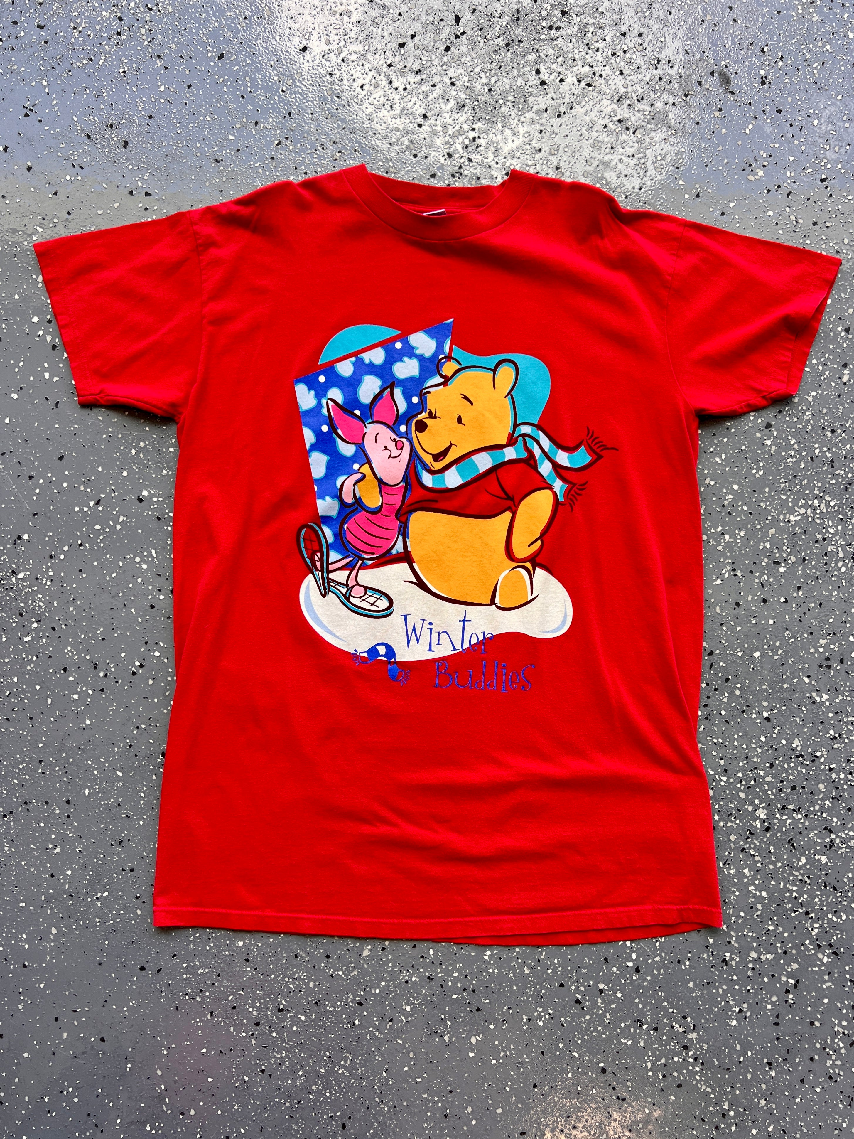 1493 - Red Winnie The Pooh & Piglet Winter Buddies Sleep Shirt - OSFA