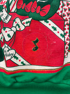 1496 - Green Santa Mickey & Minnie 'Tis the Season Mistletoe Crewneck - M