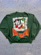1497 - Green Santa Mickey Window Merry Christmas Crewneck - XL