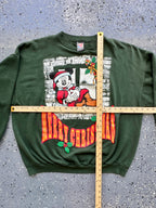1497 - Green Santa Mickey Window Merry Christmas Crewneck - XL