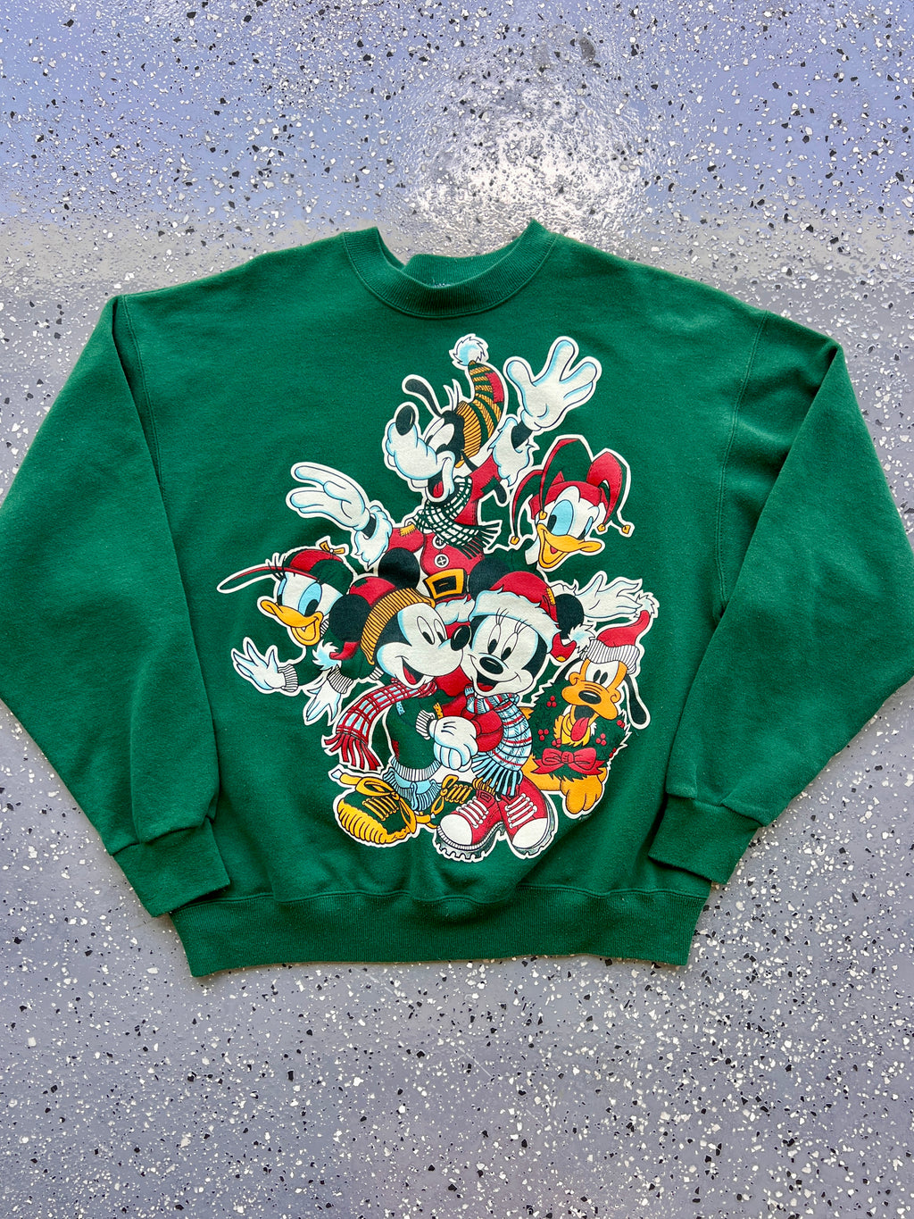 1498 - Green Mickey & Friends Holiday Crewneck - NT / L