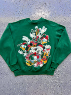 1498 - Green Mickey & Friends Holiday Crewneck - NT / L