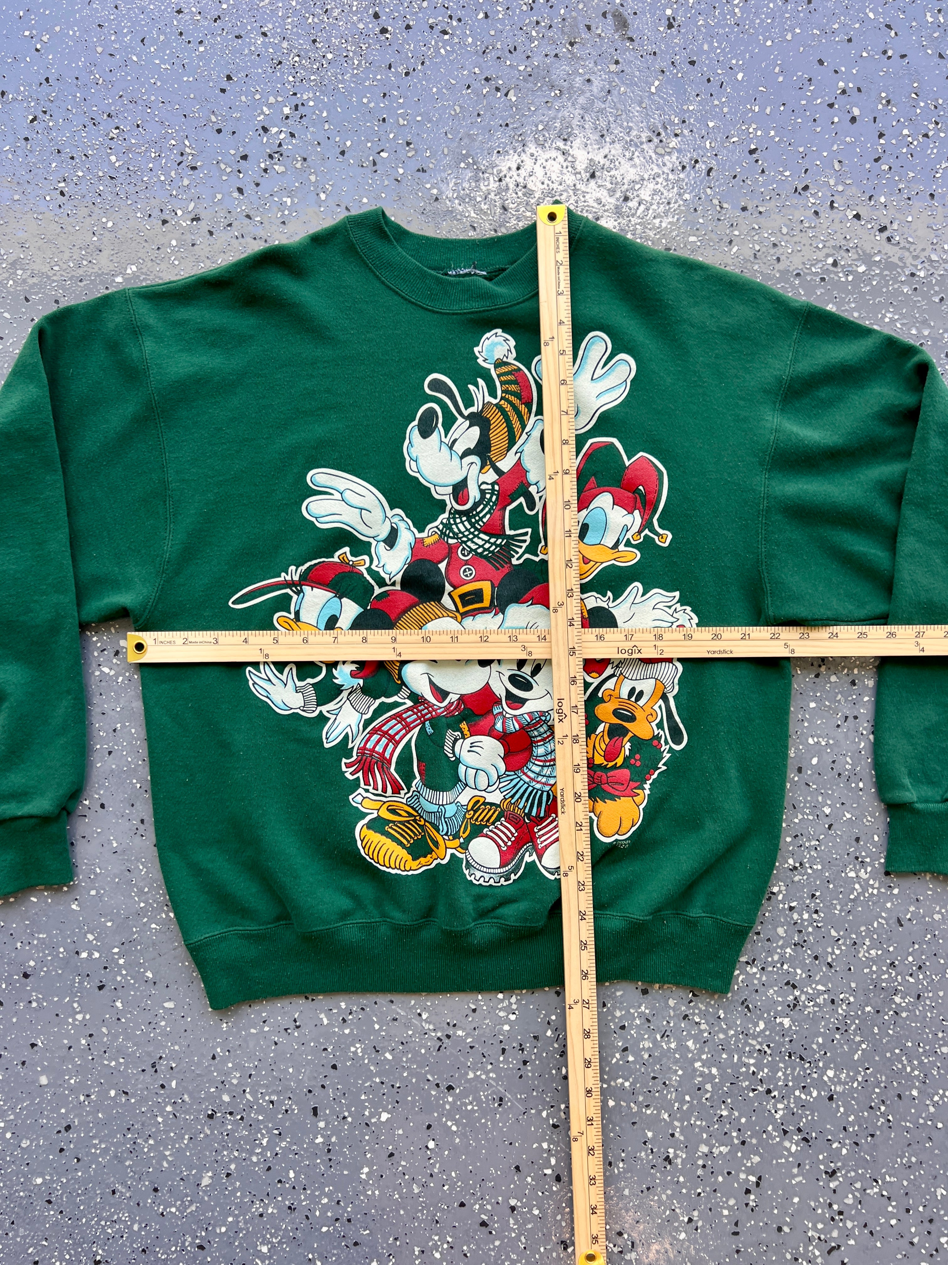 1498 - Green Mickey & Friends Holiday Crewneck - NT / L