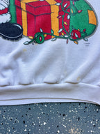 1499 - White Mickey, Goofy, & Donald Holidays Lights Crewneck - XL