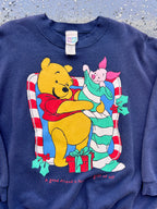 1504 - Navy Winnie the Pooh & Piglet Stocking Crewneck - XL