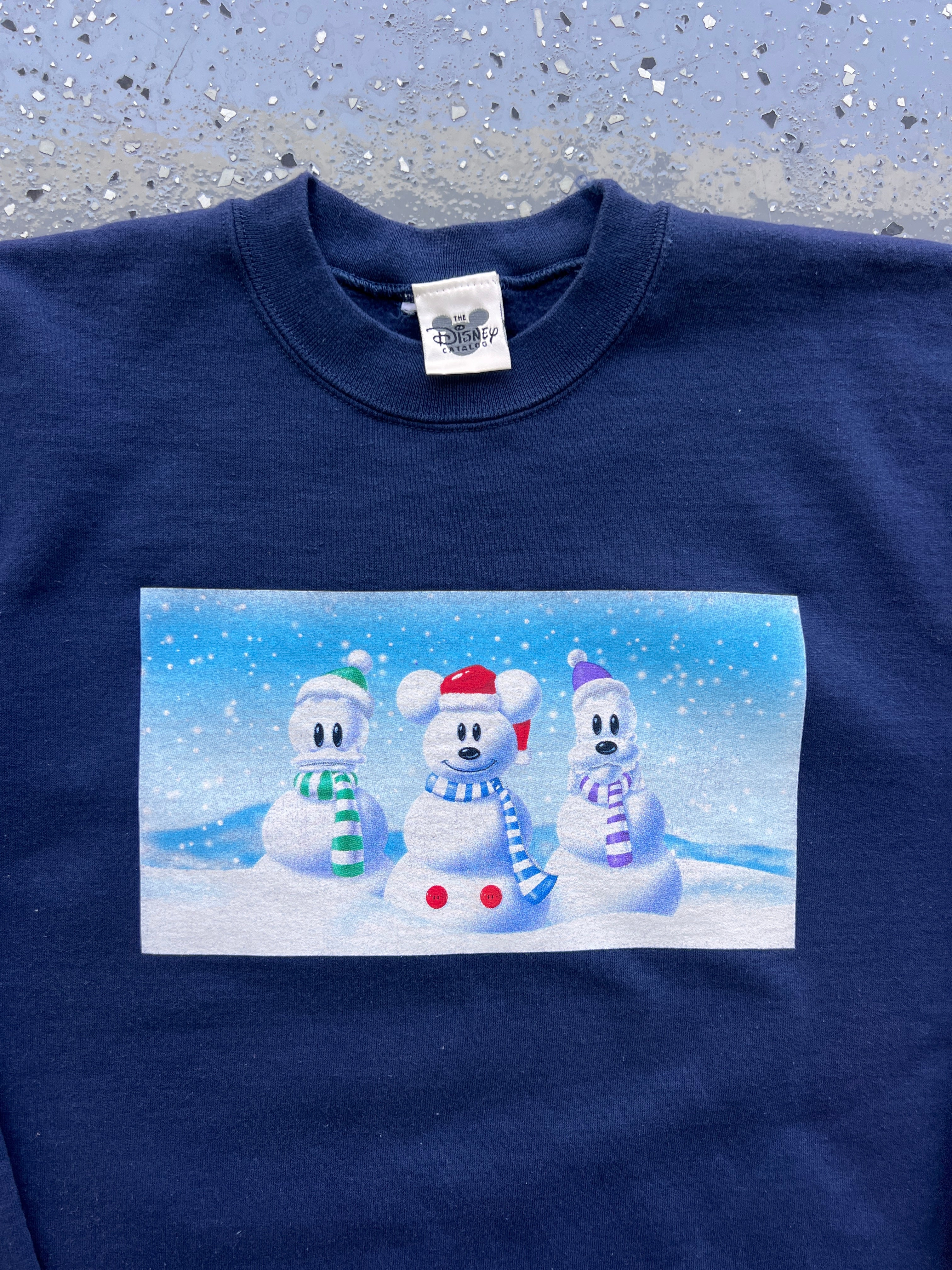 1506 - Navy Mickey, Donald, & Goofy Snowman Crewneck - NT / M